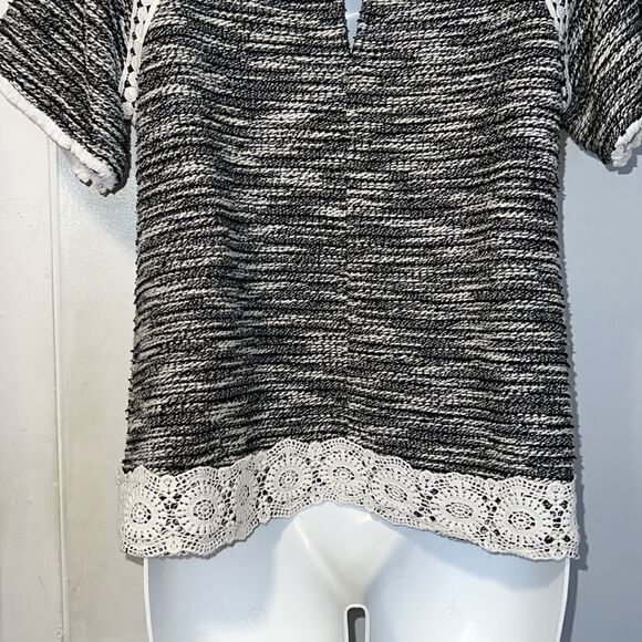 ANTHROPOLOGIE Eri+Ali Lace Trim Popover Top-S - Picture 7 of 10